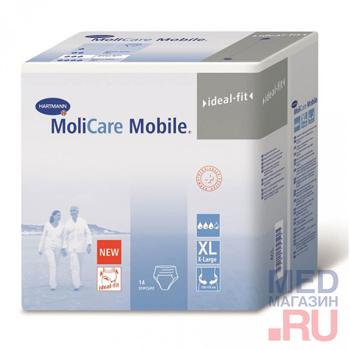 Трусы Molicare Mobile при недержании (14 шт/уп)  (9158330, 3 капли, L)